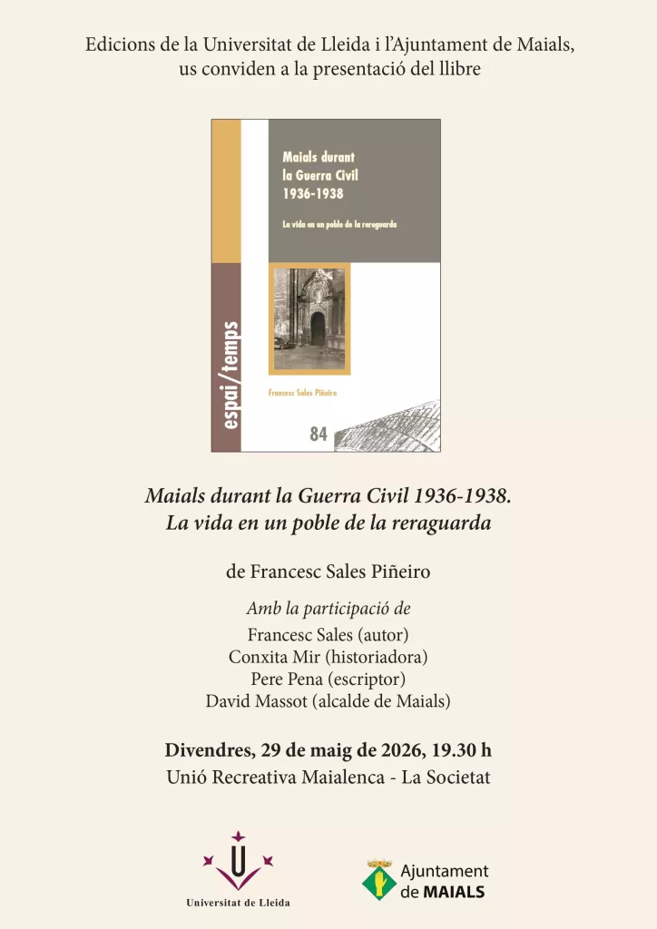 Presentació del llibre 'Maials durant la Guerra Civil 1936-1938. La vida en un poble de la rereguarda'