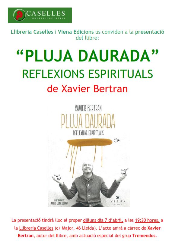 Presentació del llibre 'Pluja daurada' de Xavier Bertran