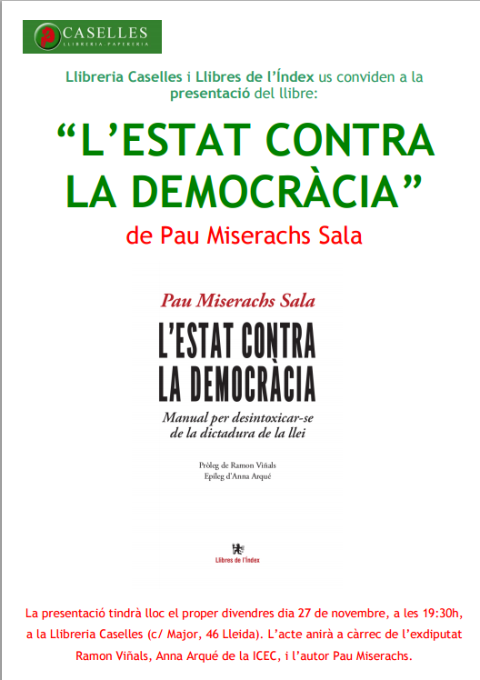 Presentació del llibre "L'estat contra la democràcia"