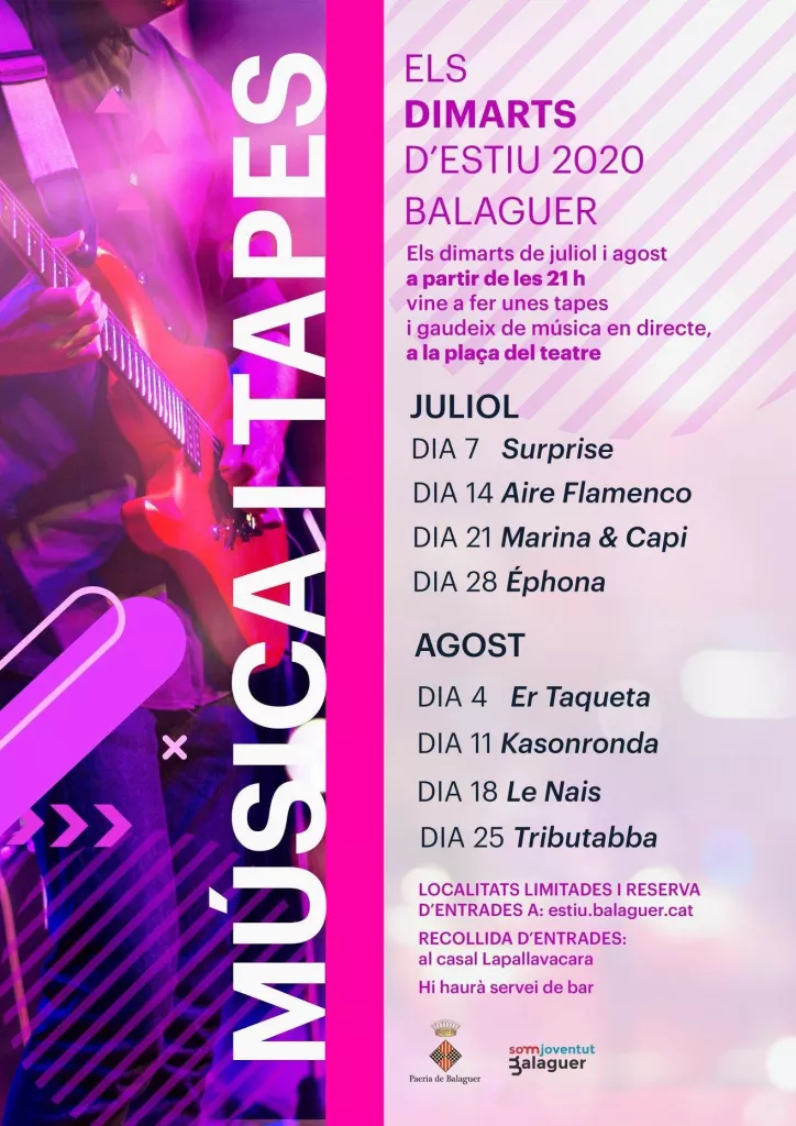 Música i tapes, Monòlegs, Zumba i Cinema a la fresca a Balaguer