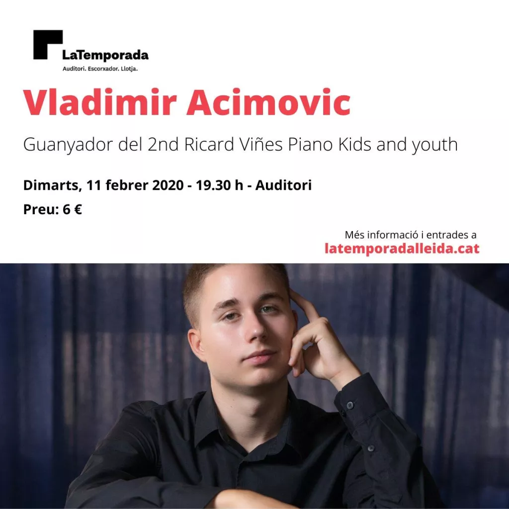 Concert Vladimir Acimovic - Guanyador 2nd Ricard Viñes Piano Kids and Youth