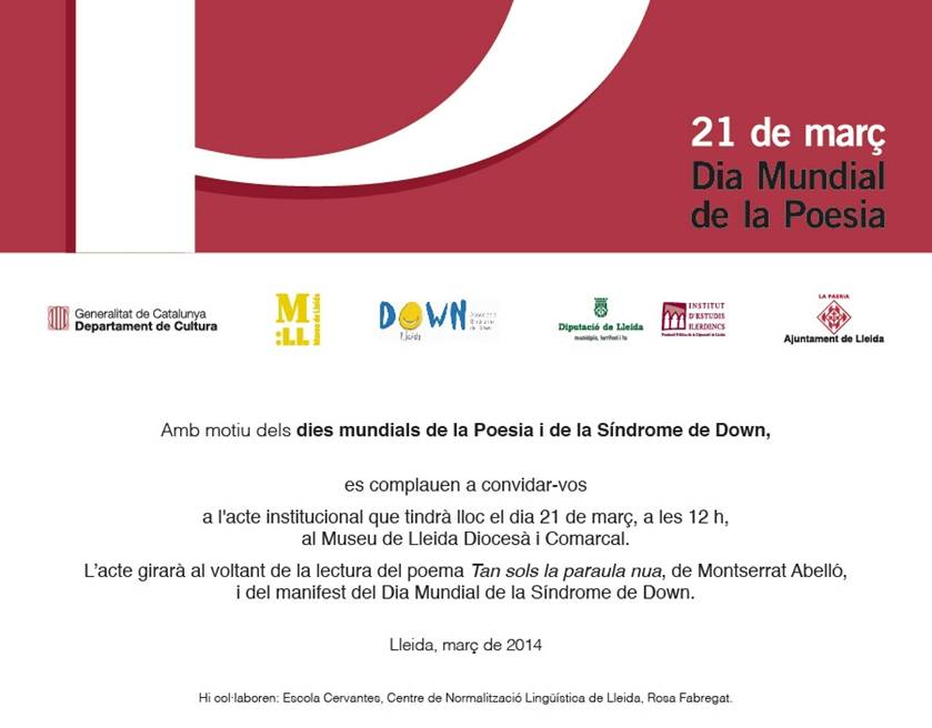 Dia Mundial de la Poesia i de la Síndrome de Down