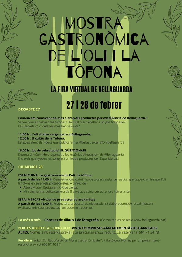 Cartell fira virtual i gastronòmica de l'oli i la tòfona