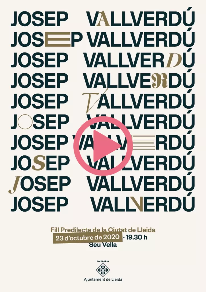 ⏯️ #DIRECTE | Josep Vallverdú, nomenat Fill Predilecte de Lleida