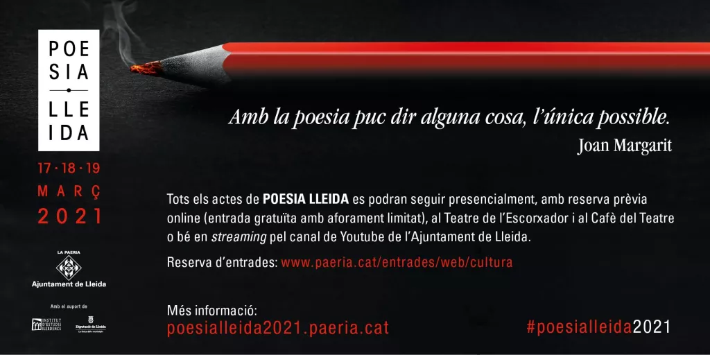 ⏯️ Lleida viurà tres dies de poesia amb 9 propostes diverses