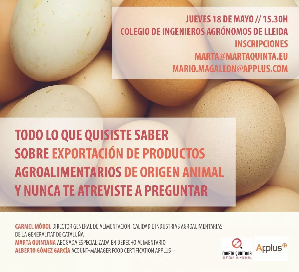 Jornada 'Exportació de productes alimentaris d'origen animal'