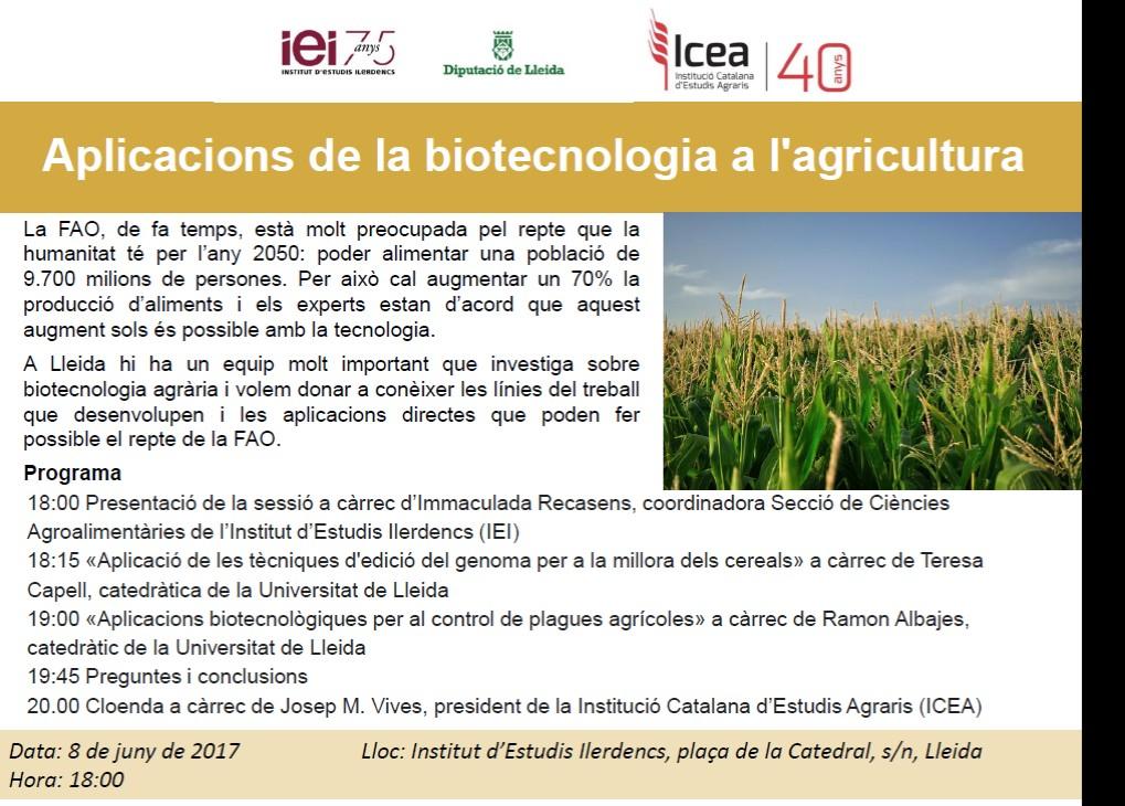 'Aplicacions de la biotecnologia a l'agricultura'