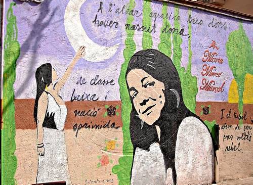 Un mural dedicat a Maria-Mercè Marçal a Ivars.