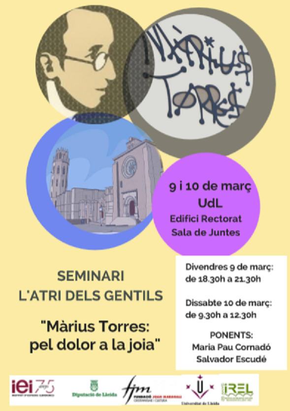 Seminari: "L'Atri dels Gentils. Màrius Torres: pel dolor a la joia"