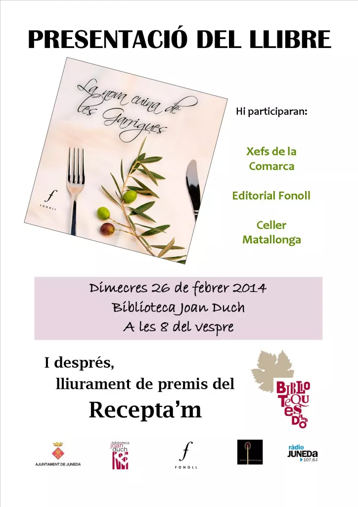 Presentació del llibre 'La nova cuina de Les Garrigues'
