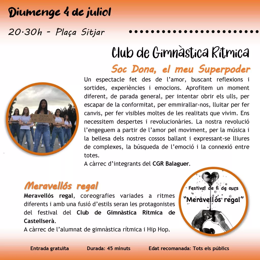 "Soc Dona, el meu Superpoder" i "Meravellós regal" - Gimnàstica Rítmica de Balaguer i Castellserà