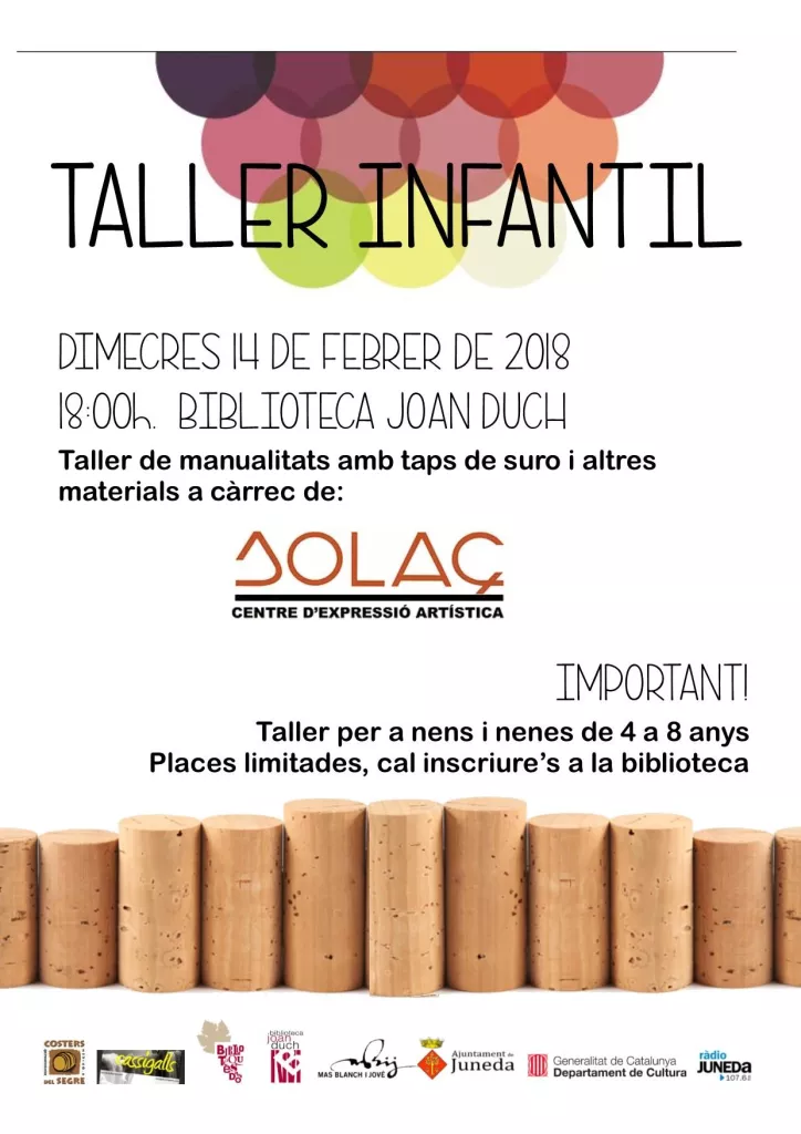 Taller de manualitats amb taps de suro i altres materials