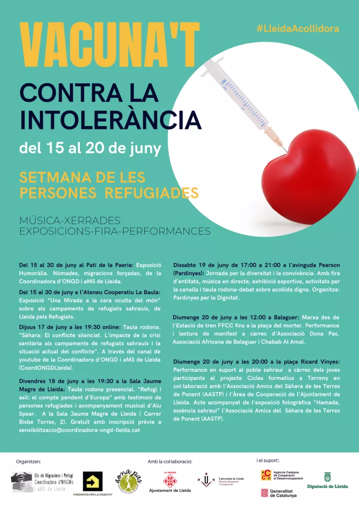 Vacuna’t contra la intolerància - Setmana de les persones refugiades.