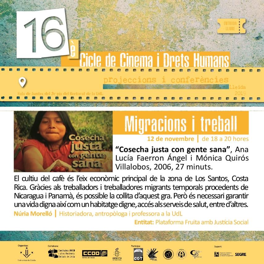 "Cosecha justa con gente sana” - Cicle de Cinema i Drets Humans