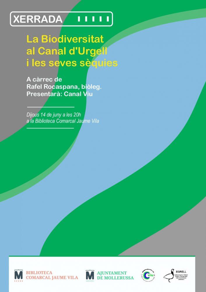Xerrada: "La biodiversitat al Canal d'Urgell i les seves sèquies"