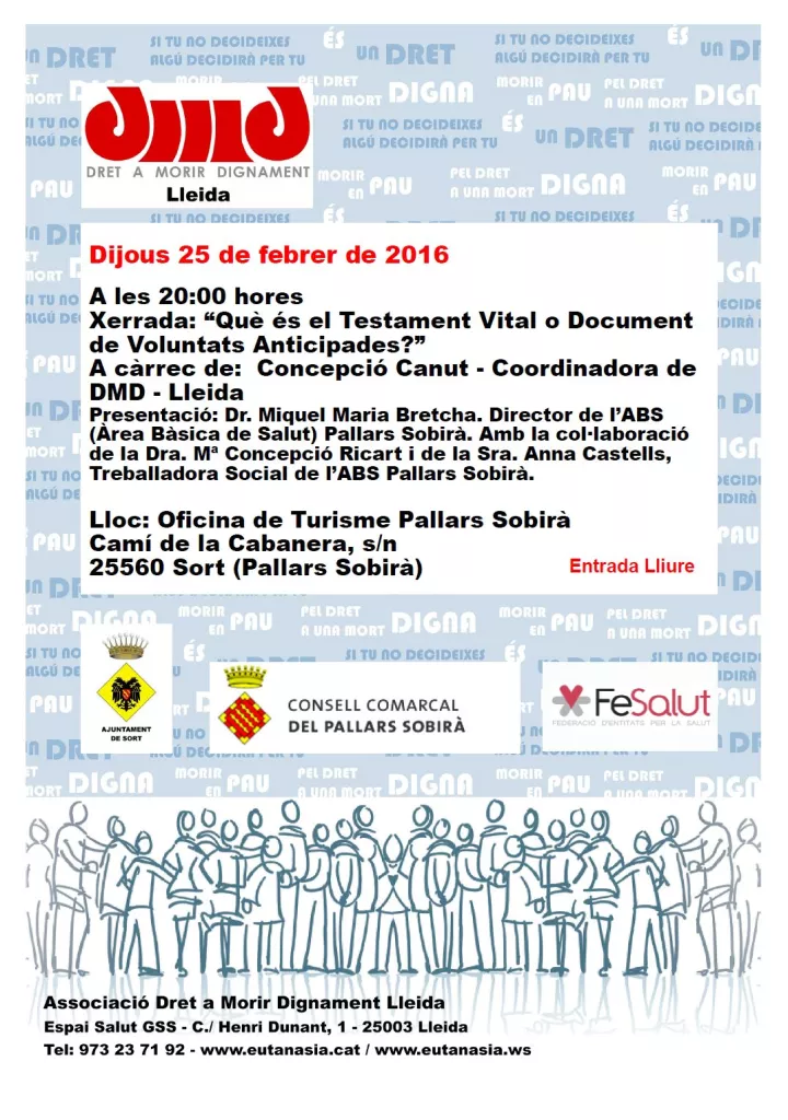 Xerrada 'Què és el Testament Vital o Document de Voluntats Anticipades?