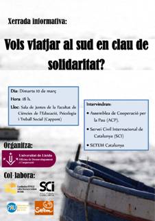 Xerrada informativa “Vols viatjar al sud en clau de solidaritat?”
