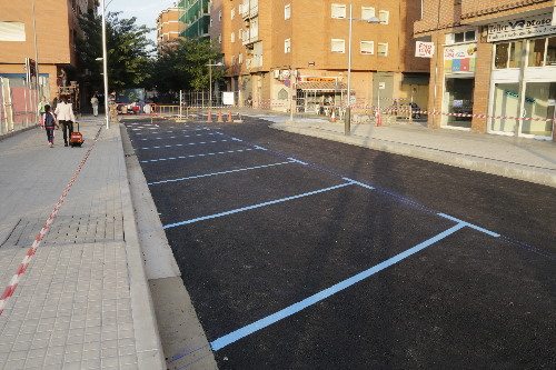 Zona blava en el nou tram de Camí de Corbins