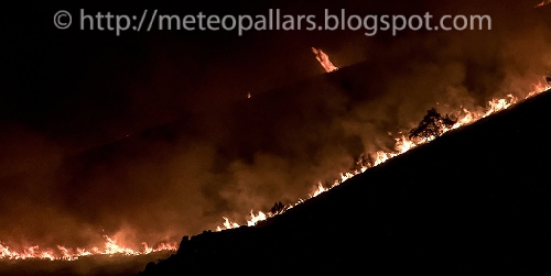 Arrasades 440 hectàrees pel foc de la Guingueta, originat per un llamp