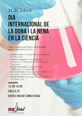 l’IRBLleida organitza la segona taula rodona amb motiu del Dia Internacional de les Dones i les Nenes en la Ciència
