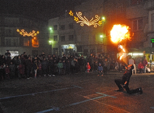 Correfoc sota la boira al Pla