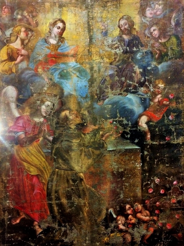 Restauren un oli del XVIII de Sant Francesc de Cervera