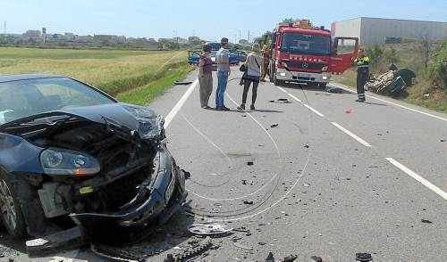 Tallada tres hores la C-14 a Tàrrega per un accident amb quatre ferits