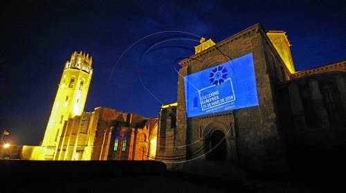 La Seu Vella de Lleida s'il·lumina per a les eleccions del 25-M