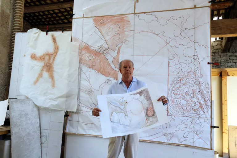 Josep Minguell prepara un nou fresc per al Museu Benozzo Gozzoli de la Toscana