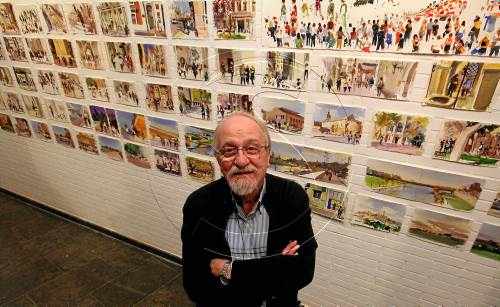 L'artista Joaquín Ureña exhibeix les 96 aquarel·les del seu llibre gràfic 'Mirar Lleida'