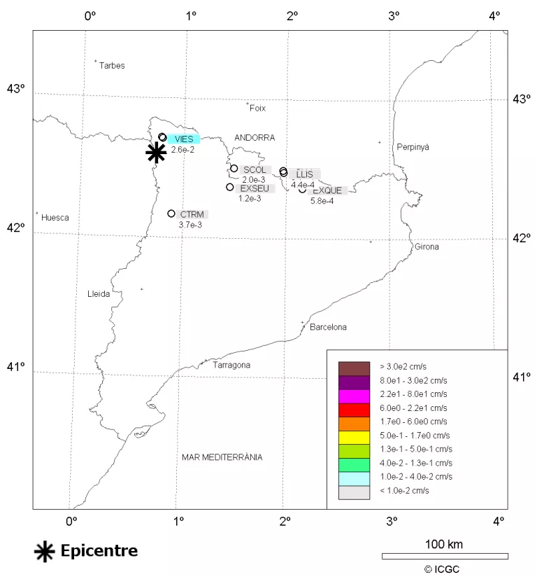 Terratrèmol de 2,7 graus percebut a la Val d'Aran i l'Alta Ribargorça