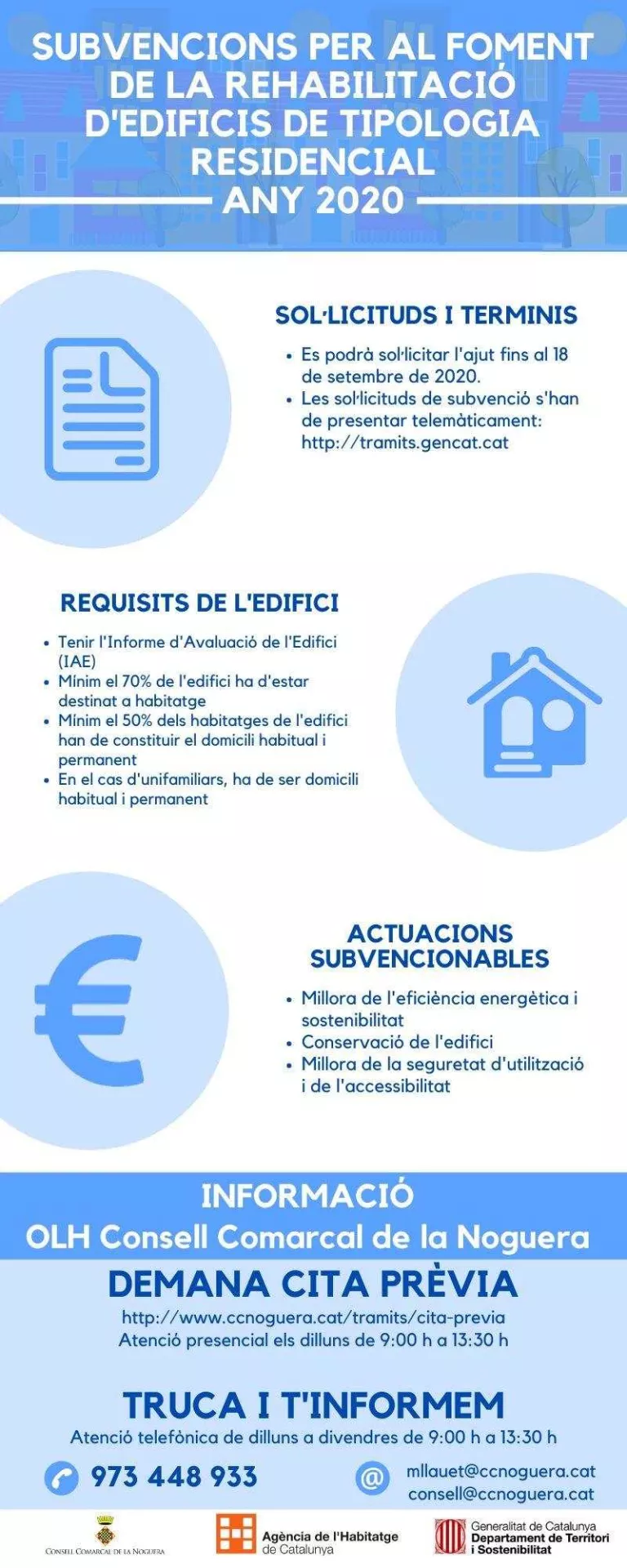 Oberta la convocatòria d’ajuts per a la rehabilitació d'edificis de tipologia residencial 2020