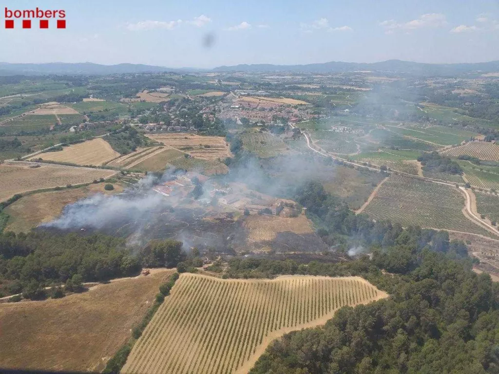 Dos incendis cremen vegetació agrícola a la Segarra i l'Alt Penedès