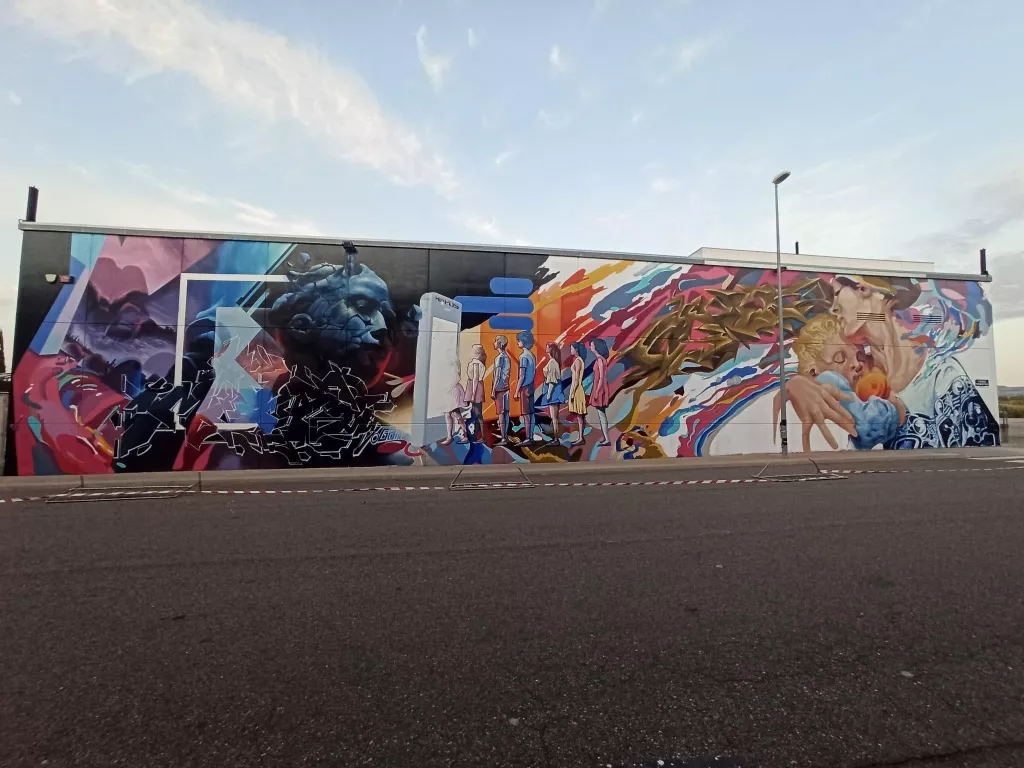 El mural "Comunicació", guanyador del 5è Torrefarrera Street Art Festival