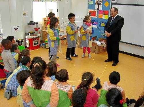 Expositors expliquen a classe les experiències a Sant Josep