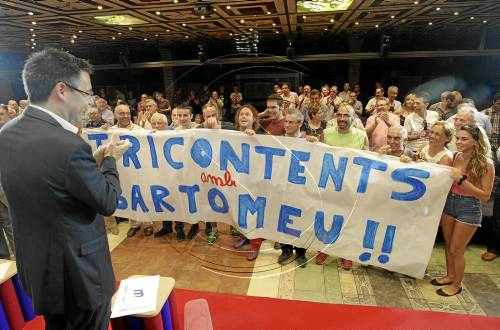 Les penyes blaugrana de Lleida aclamen Bartomeu