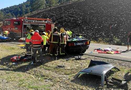 Cinc ferits, un de crític, en un xoc frontal a la carretera N-230 a Vielha