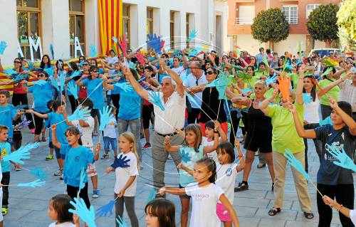El Palau d'Anglesola celebra el Correllengua amb una flashmob
