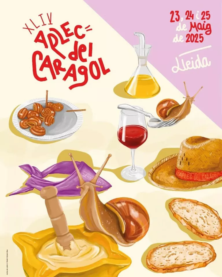 ​​​​​​​Una sobretaula infinita il·lustra el cartell del XLIV Aplec del Caragol