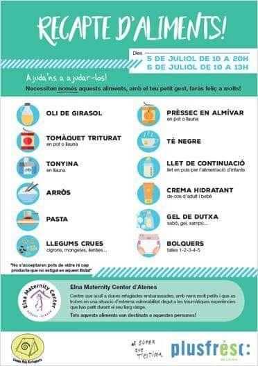 Gran Recapte d'aliments destinat a dones refugiades embarassades