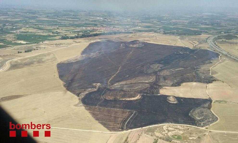 Calcinades 95 hectàrees agrícoles en dos incendis a Artesa de Lleida