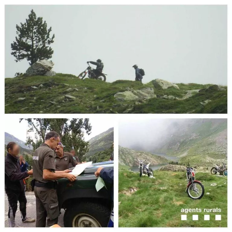 Multa a motoristes per circular camps a través de vials prohibits al Pirineu