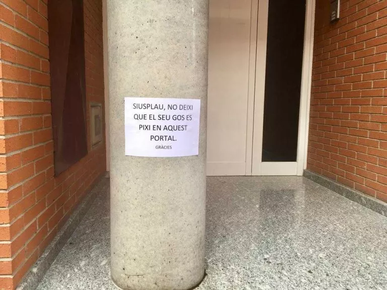 Queixes a Tàrrega per orina i excrements de gos a les portes d’habitatges