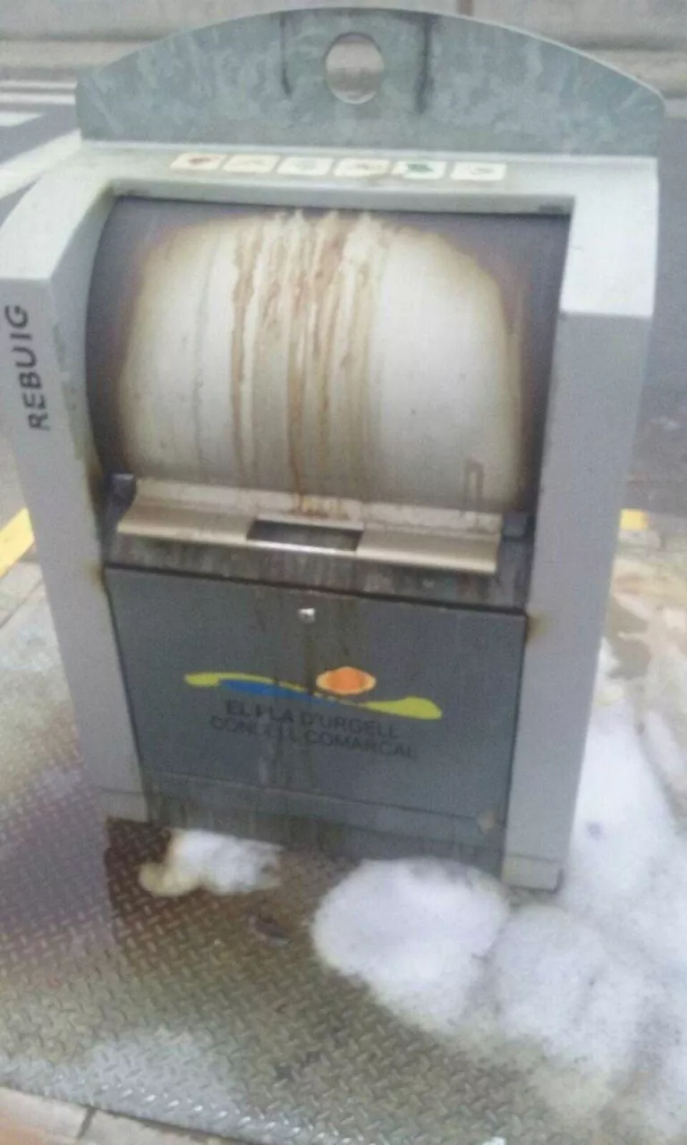 Cremen 3 contenidors al Pla per cendres mal apagades