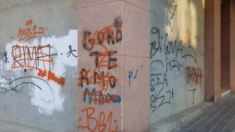 La Bordeta denuncia que la Paeria no ha netejat pintades de fa tres mesos