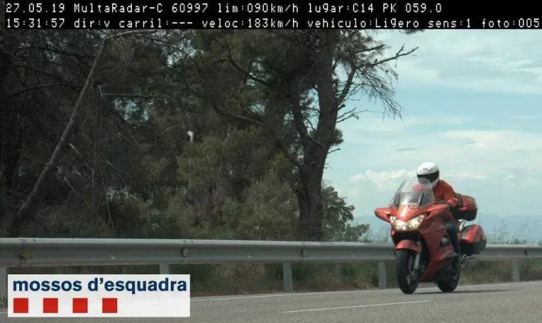 ‘Caçat’ un motorista a 186 km/h per la carretera C-14 a Ciutadilla
