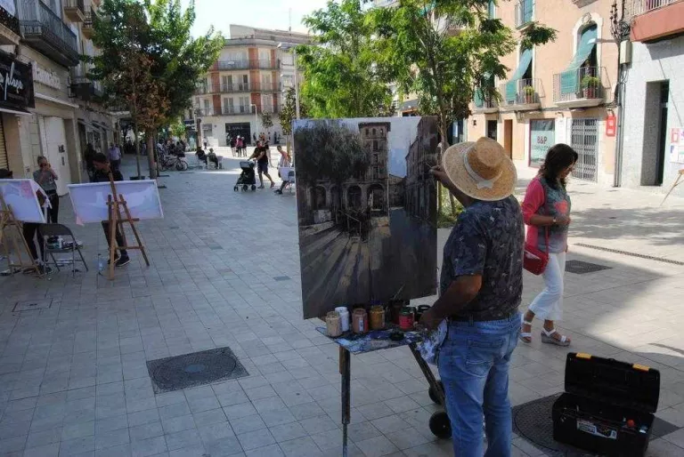 Participants en el concurs de pintura ràpida de Mollerussa.