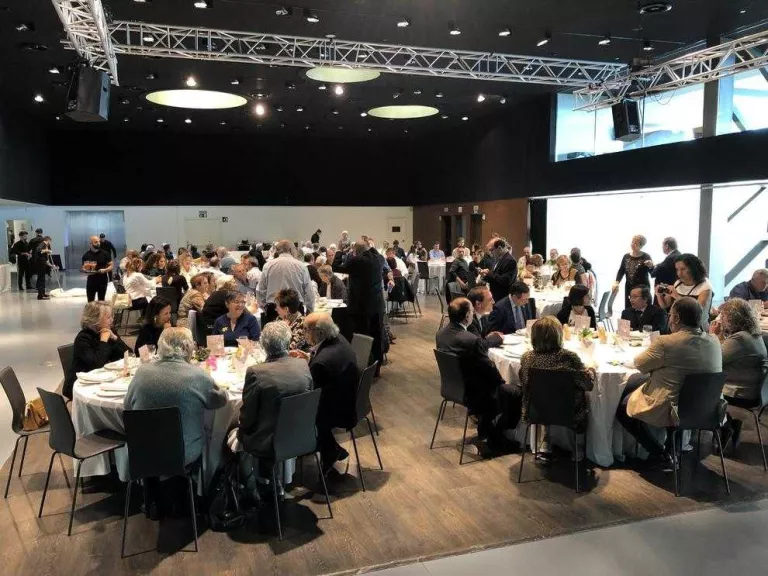 Dinar de celebració dels deu anys d’Amill, ahir a la Llotja de Lleida.