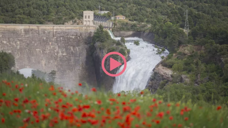 ⏯️ El pantà de Talarn desembassa aigua en arribar al límit de la seva capacitat