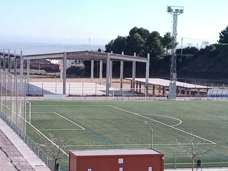 L’estructura del pavelló, que s’acabarà l’any que ve.